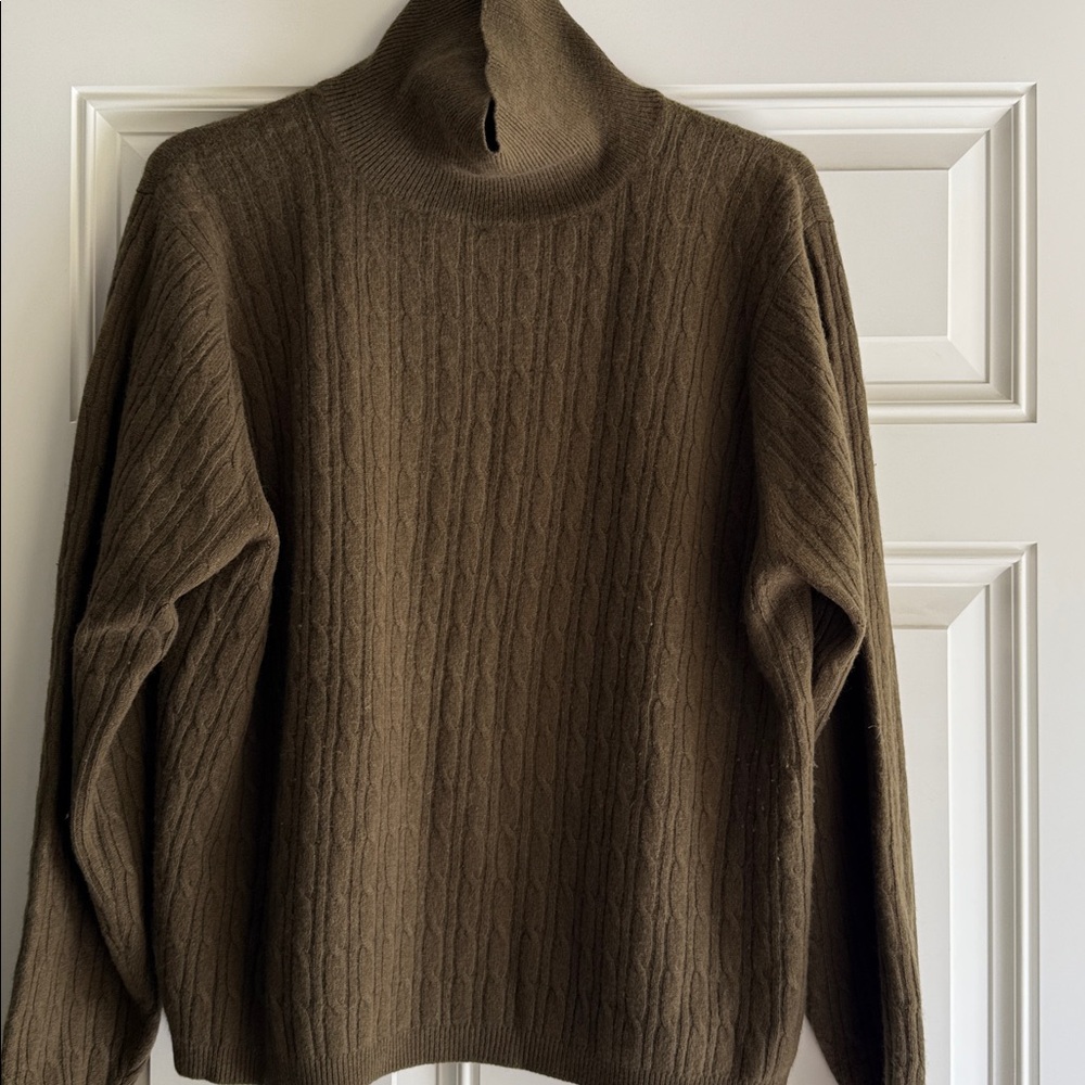 Lands' End Women's Cashmere Sweater - Olive green